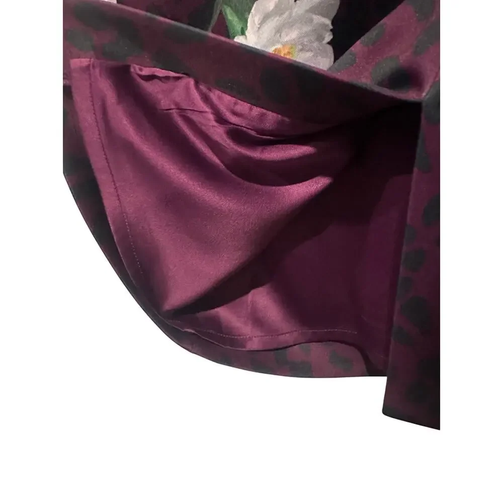 Ted Baker Purple Work V Neck Floral Size 3 8 US Knee Length Animal Office Dress - Picture 6 of 15
